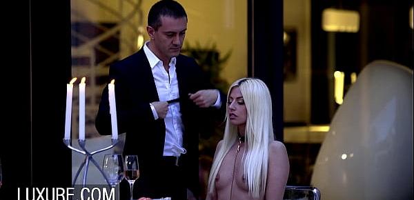  Submissive Chloe Lacourt and Jessie Volt sex with rich guy